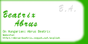 beatrix abrus business card